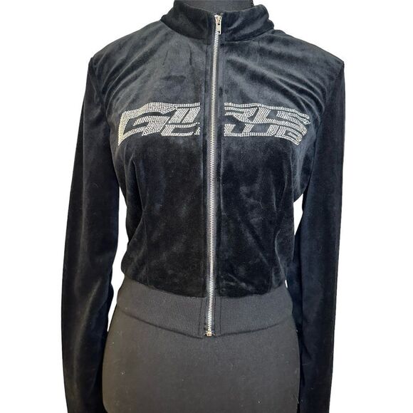 Girls Club Pretty Little Thing Velour Rhinestone Top - Picture 1 of 5